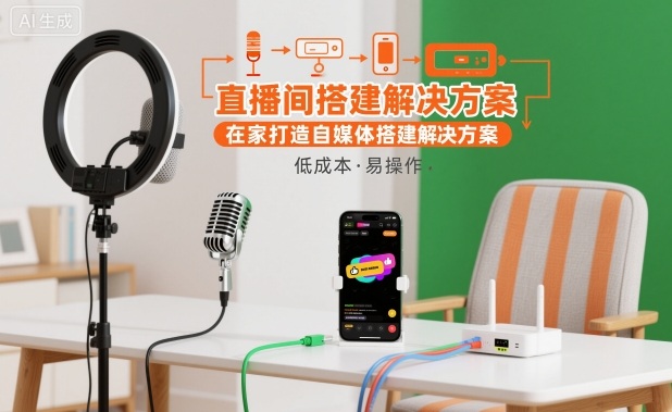 直播间搭建解决方案，在家打造自媒体搭建解决方案-立业有术