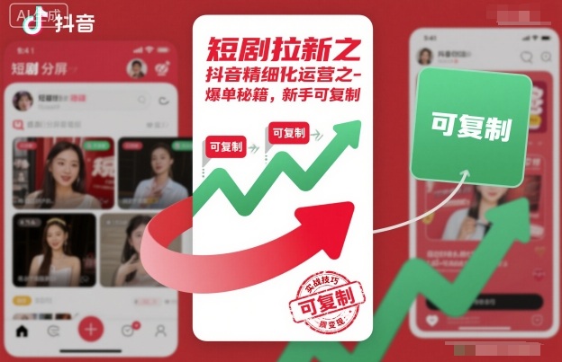 短剧拉新之抖音精细化运营之爆单秘籍，新手可复制-立业有术