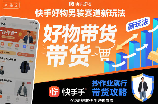 快手好物男装赛道新玩法，抄作业就行，0经验玩转快手好物带货-立业有术