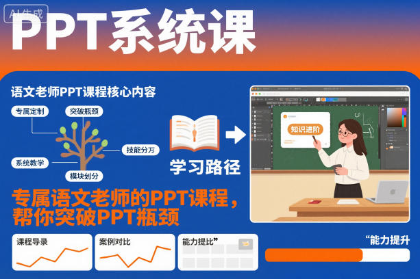 PPT系统课，专属语文老师的PPT课程，帮你突破PPT瓶颈-立业有术
