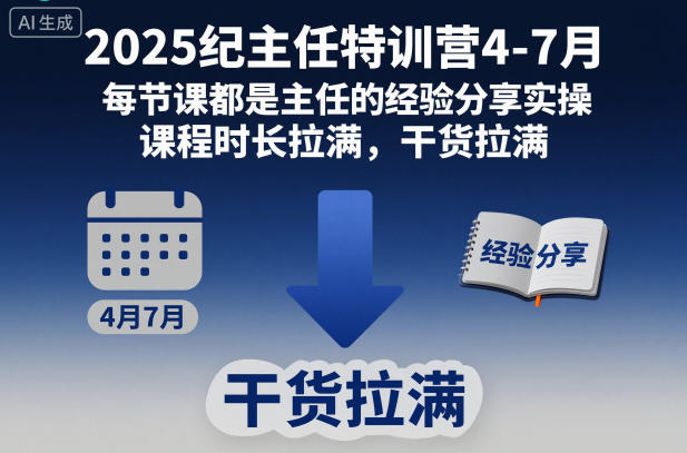 2025纪主任特训营4-7月，每节课都是主任的经验分享实操，课程时长拉满，干货拉满-立业有术