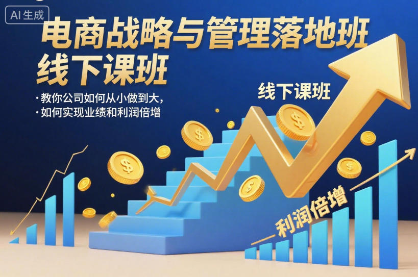电商战略与管理落地班线下课，教你公司如何从小做到大，如何实现业绩和利润倍增【录音】-立业有术