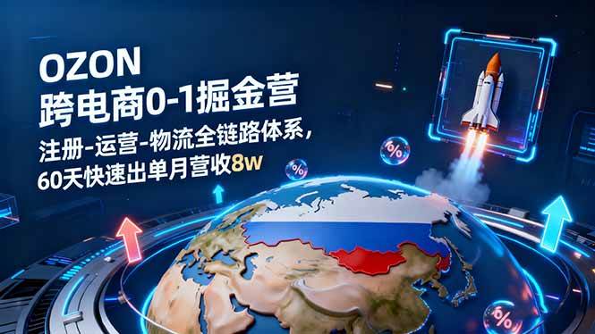 （16277期）OZON跨境电商0-1掘金营：注册-运营-物流全链路体系，60天快速出单月营收8w-立业有术