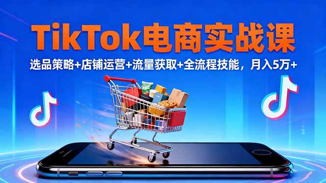 （16422期）TikTok电商实战课10月，选品策略+店铺运营+流量获取+全流程技能，月入5万+-立业有术