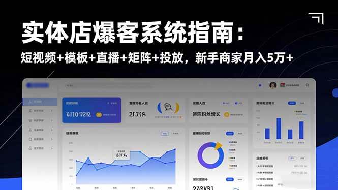 （16541期）实体店爆客系统指南：短视频+模板+直播+矩阵+投放，新手商家月入5万+-立业有术