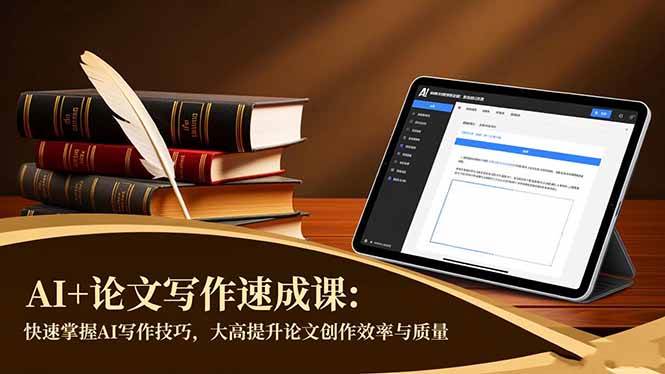 （16568期）AI+论文写作速成课：快速掌握AI写作技巧，大幅提升论文创作效率与质量-立业有术