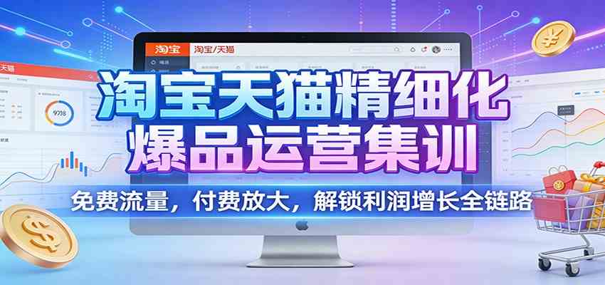 淘宝天猫精细化爆品运营集训：免费流量，付费放大，解锁利润增长全链路-立业有术