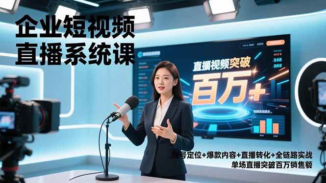 （16878期）企业短视频直播系统课，账号定位+爆款内容+直播转化+全链路实战，单场直播突破百万销售额-立业有术