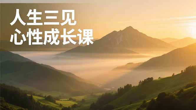 （16897期）人生三见心性成长课，见天地众生自己，搞透人性安顿身心，活出清晰自我，内在富足无价-立业有术