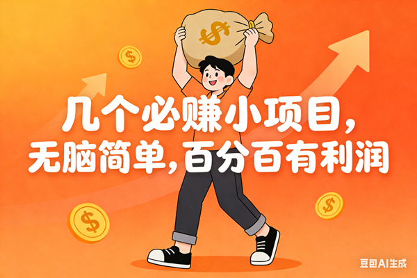 （16918期）几个必赚小项目，无脑简单，百分百有利润，副业首选，日入200+-立业有术
