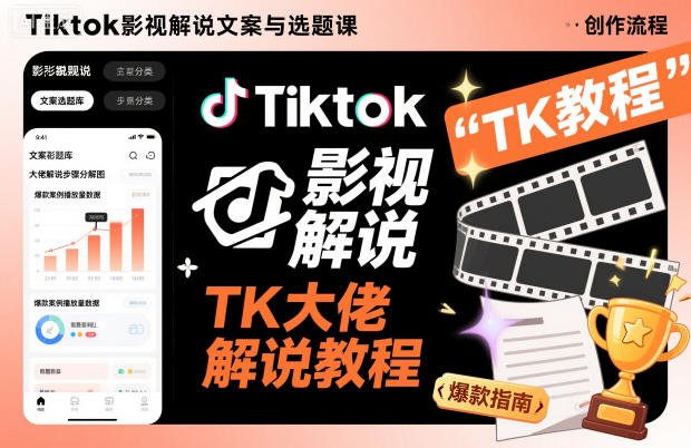 Tiktok影视解说文案与选题课，TK大佬影视解说教程，带你出海賺美刀（更新）-立业有术