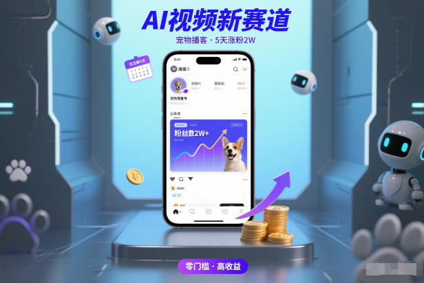 AI视频新赛道，宠物播客仅注册5天涨粉2W，收益非常可观-立业有术