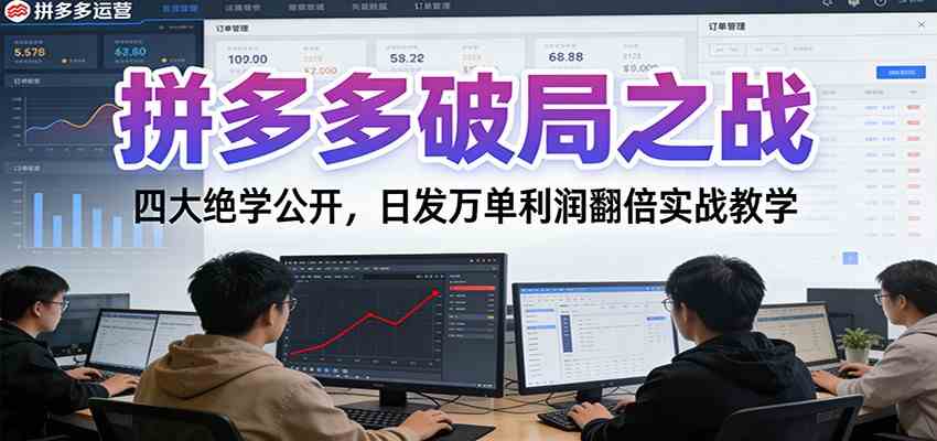 拼多多破局之战：四大绝学公开，日发万单利润翻倍实战教学-立业有术