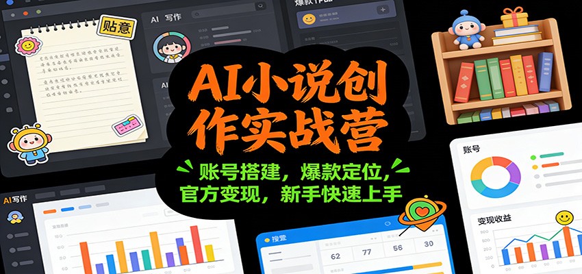AI小说创作实战营：账号搭建，爆款定位，官方变现，新手快速上手-立业有术