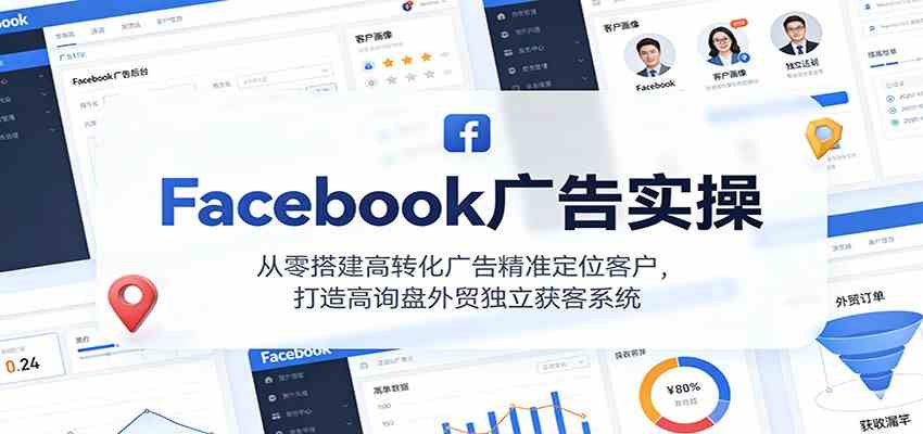 Facebook广告实操，从零搭建高转化广告精准定位客户，打造高询盘外贸独立获客系统-立业有术