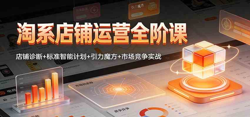 淘系店铺运营全阶课：店铺诊断+标准智能计划+引力魔方+市场竞争实战-立业有术
