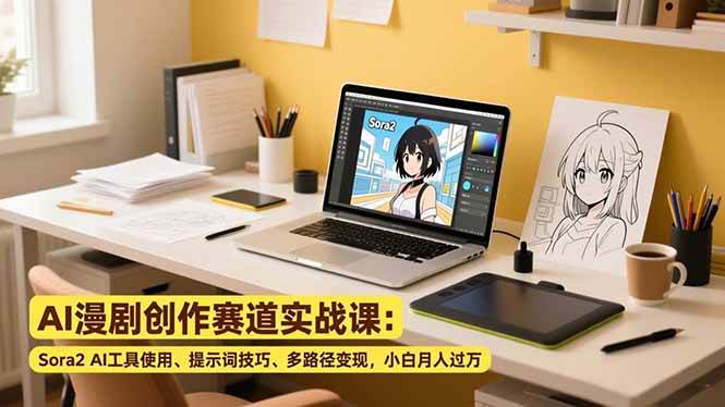 （16936期）AI漫剧创作赛道实战课：Sora2 AI工具使用、提示词技巧、多路径变现，小白月入过万-立业有术