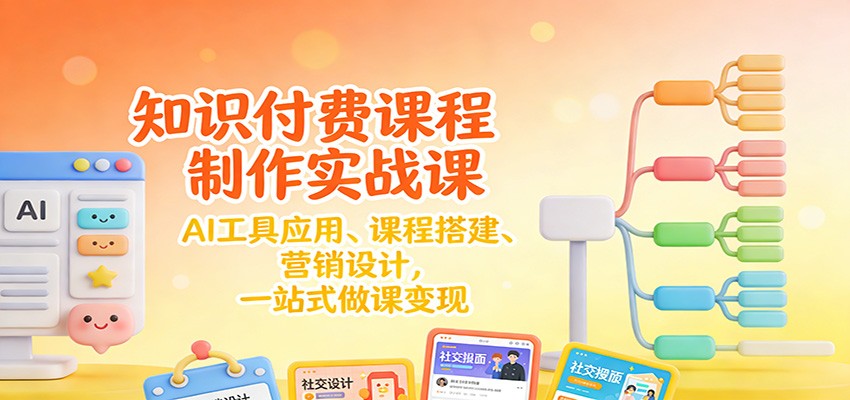 知识付费课程制作实战课：AI工具应用 、课程搭建、营销设计，一站式做课变现-立业有术