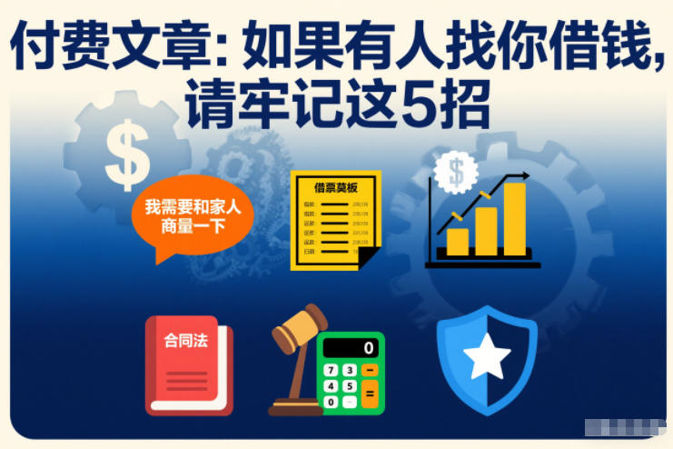 付费文章：如果有人找你借钱，请牢记这5招-立业有术