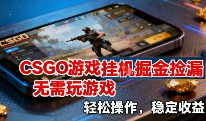 CSGO游戏挂G掘金捡漏，不需要玩游戏，操作简单，收益稳定【揭秘】-立业有术