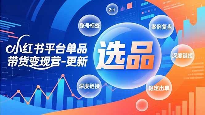 （16979期）小红书平台单品带货变现营-更新，极致选品、账号标签、案例复盘，深度链接，快速启动稳定出单-立业有术