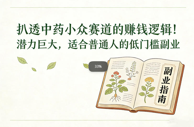 扒透中药小众赛道的賺米逻辑，潜力巨大，适合普通人的低门槛副业-立业有术