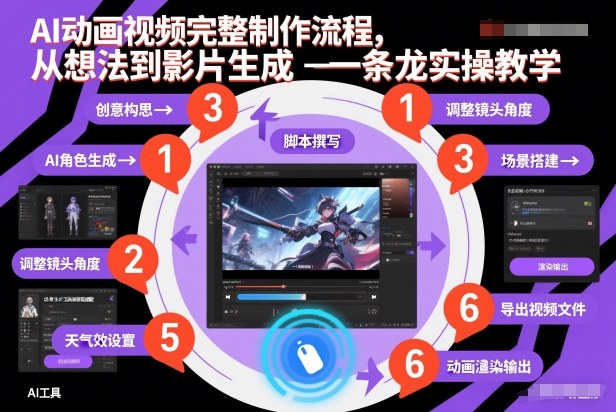 AI动画视频完整制作流程，从想法到影片生成一条龙实操教学-立业有术