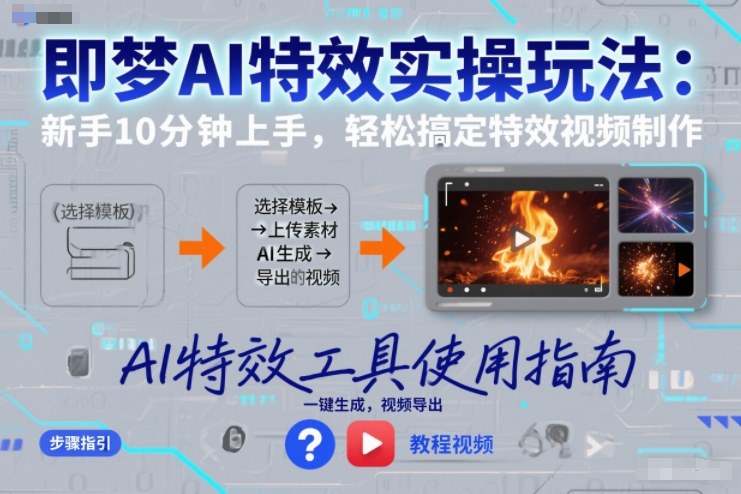 即梦AI特效实操玩法：新手10分钟上手，轻松搞定特效视频制作-立业有术