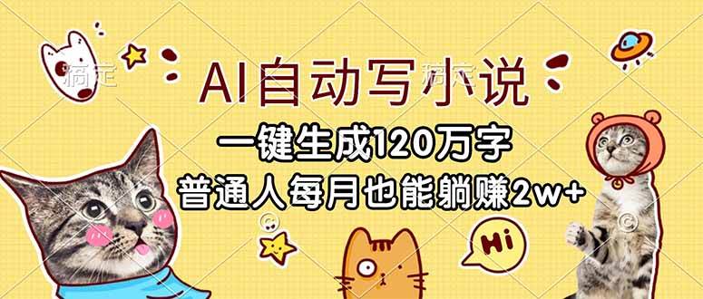 （17025期）AI自动写小说，一键生成120万字，普通人每月也能躺赚2w+-立业有术