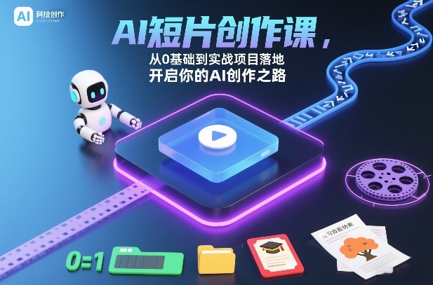 AI短片创作课，从0基础到实战项目落地，开启你的AI创作之路-立业有术