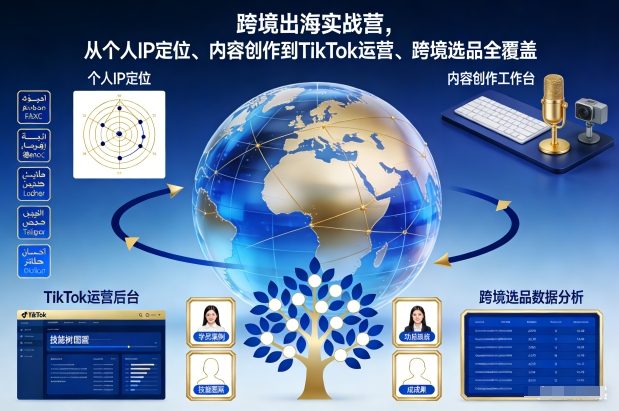 跨境出海实战营，从个人IP定位、内容创作到TikTok运营、跨境选品全覆盖-立业有术