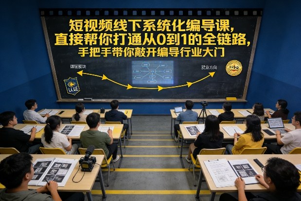短视频线下系统化编导课，直接帮你打通从0到1的全链路，手把手带你敲开编导行业大门-立业有术
