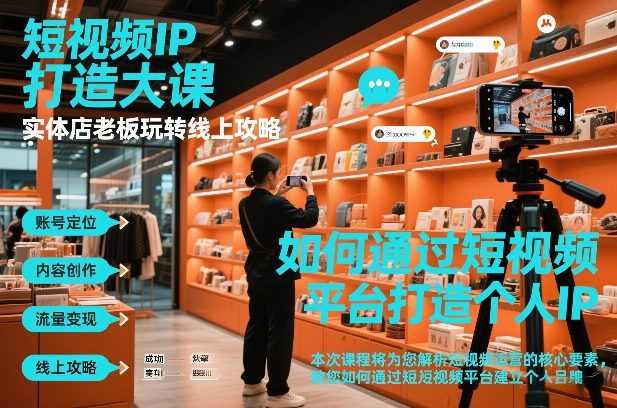 短视频ip打造大课，实体店老板玩转线上攻略-立业有术