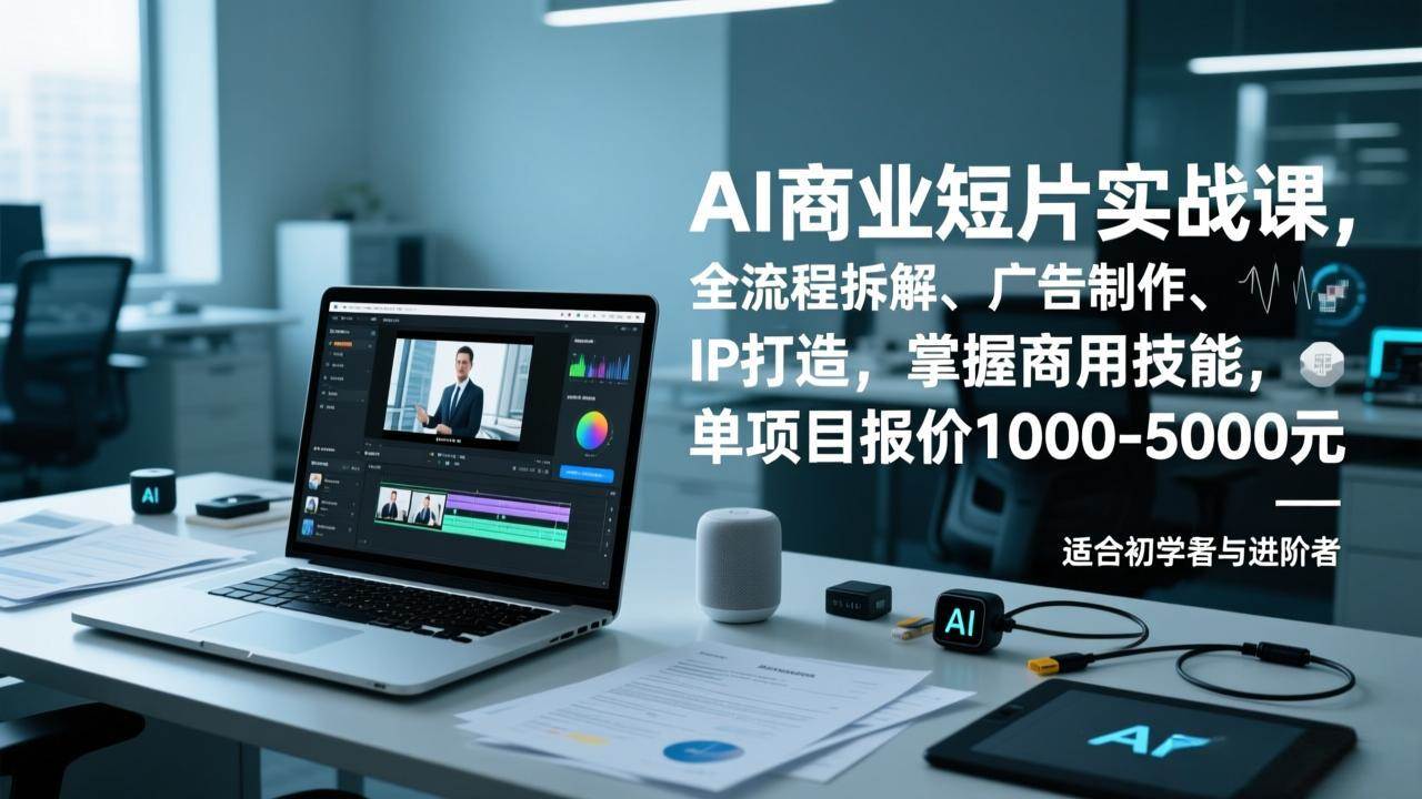 （17050期）AI商业短片实战课，全流程拆解、广告制作、IP打造，掌握商用技能，单项目报价1000-5000元-立业有术