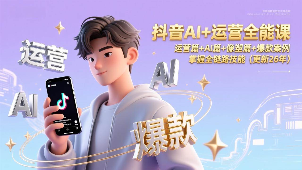 （17078期）抖音AI+运营全能课，运营篇+AI篇+像塑篇+爆款案例，掌握全链路技能（更新26年）-立业有术