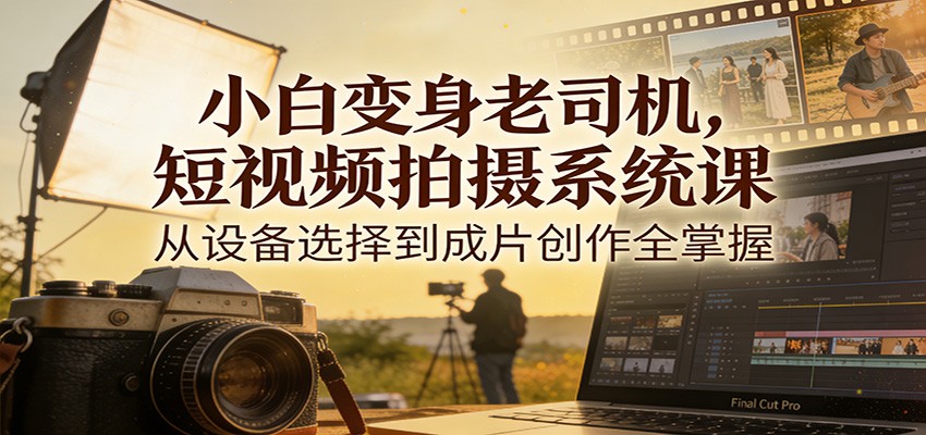 小白变身老司机，短视频拍摄系统课，从设备选择到成片创作全掌握-立业有术