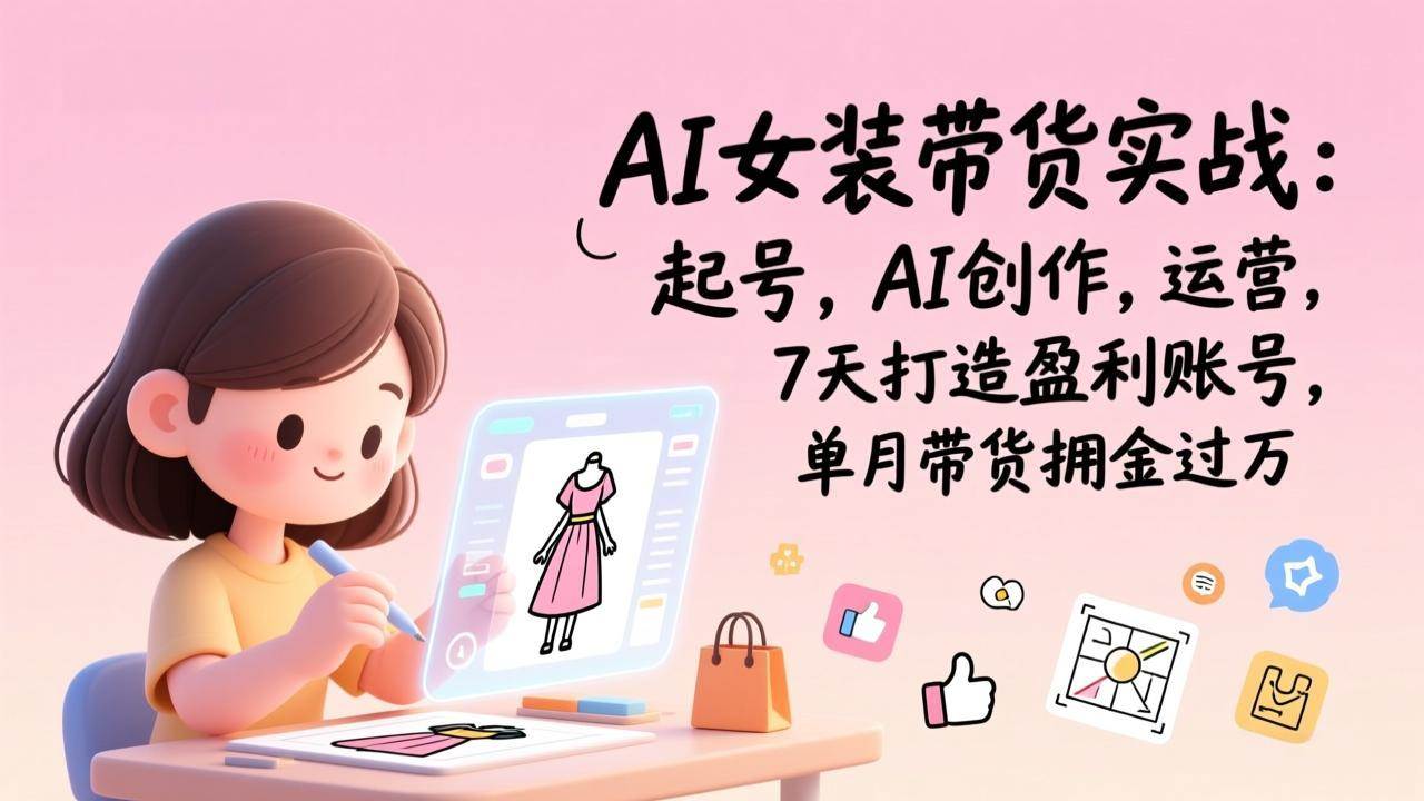 （17117期）AI女装带货实战班（更新）：起号，AI创作，运营，7天打造盈利账号，单月带货佣金过万-立业有术