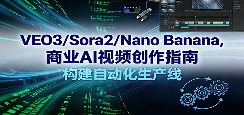 VEO3/Sora2/Nano Banana商业AI视频创作指南，构建自动化生产线-立业有术