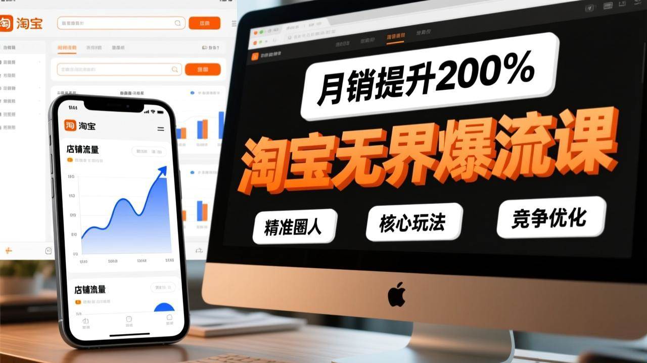 （17132期）淘宝无界爆流课，精准圈人、核心玩法、竞争优化，快速引爆店铺流量，月销提升200%-立业有术