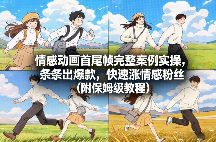 情感动画首尾帧完整案例实操，条条出爆款，快速涨情感粉丝（附保姆级教程）-立业有术