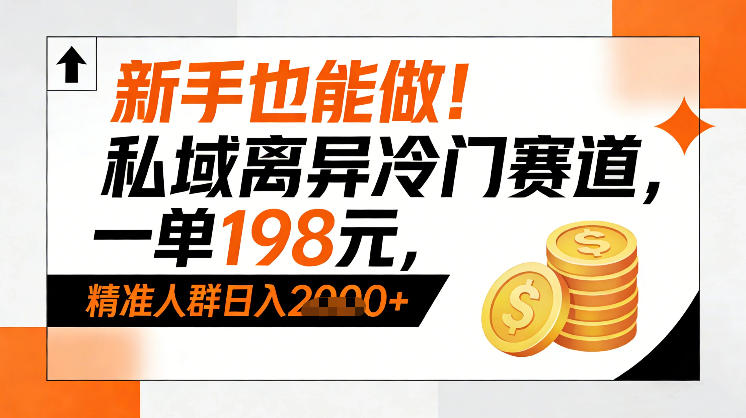 新手也能做！私域离异冷门赛道，一单198，精准人群日入1k+-立业有术