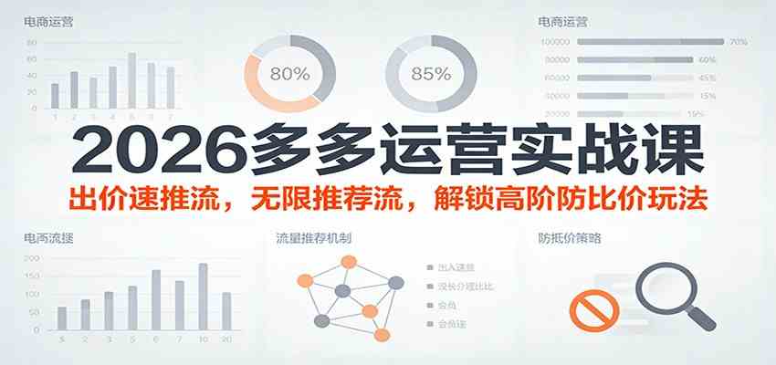 2026多多运营实战课：出价速推流，无限推荐流，解锁高阶防比价玩法（更新）-立业有术