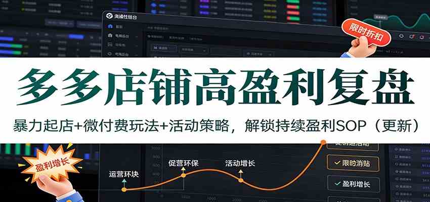 多多店铺高盈利复盘：暴力起店+微付费玩法+活动策略，解锁持续盈利SOP（更新）-立业有术