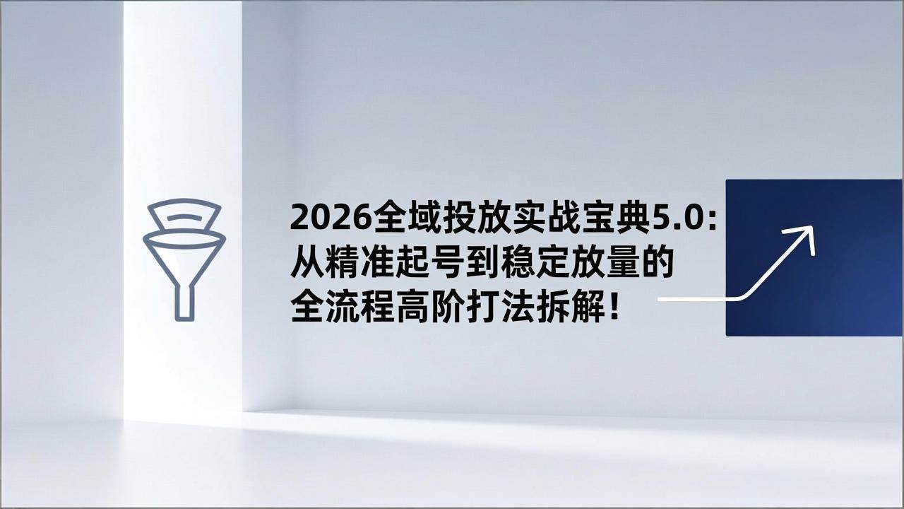 （17156期）2026全域投放实战宝典5.0：从精准起号到稳定放量的全流程高阶打法拆解！-立业有术