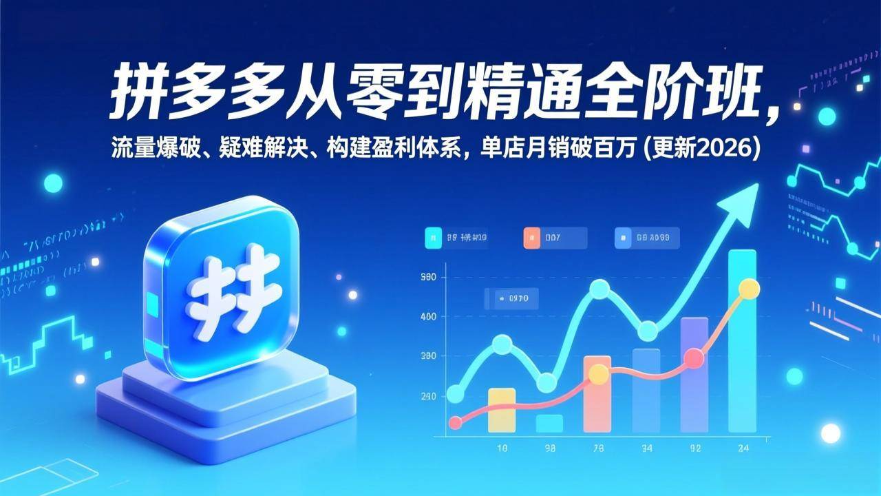 （17148期）拼多多从零到精通全阶班，流量爆破、疑难解决，构建盈利体系，单店月销破百万(更新2026)-立业有术