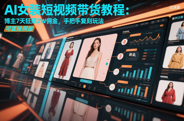AI女装短视频带货教程：博主7天狂賺2W佣金，手把手复刻玩法，可直接照搬-立业有术