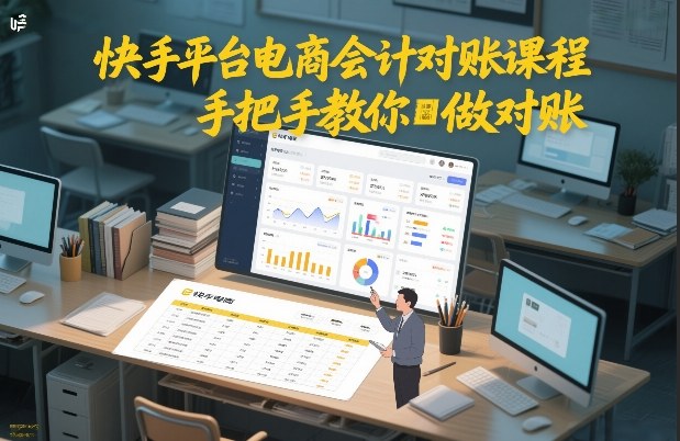 快手平台电商会计对账课程，手把手教你做对账-立业有术