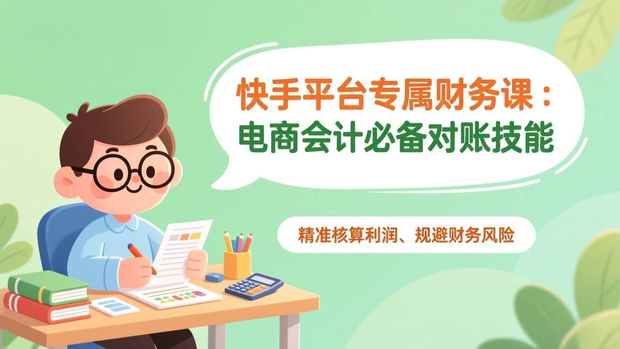 （17167期）快手平台专属财务课：电商会计必备对账技能，精准核算利润、规避财务风险-立业有术