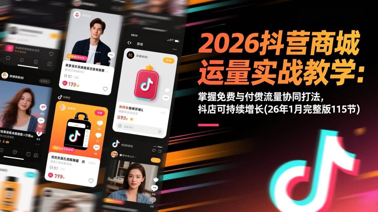 （17165期）2026抖音商城运营实战教学：掌握免费与付费流量协同打法，抖店可持续增长(26年1月完整版115节)-立业有术