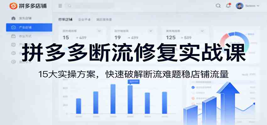 拼多多断流修复实战课：15大实操方案，快速破解断流难题稳店铺流量-立业有术